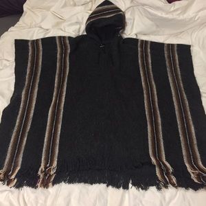 Men’s Grey Alpaca Poncho
